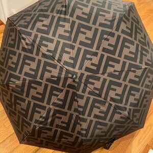 Fendi Women's Black and Brown Umbrella
